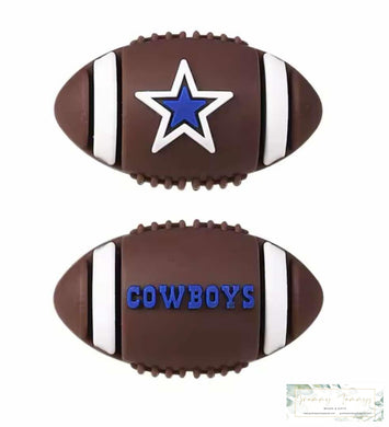 3D Football - Dallas Silicone Focal Bead Beads