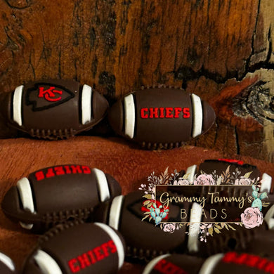 3D Football - Kc Silicone Focal Bead 3D Beads