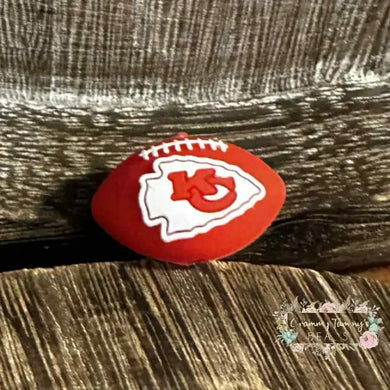 3D Kansas City Football Silicone Focal Bead Silicone Focal Bead
