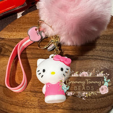 Load image into Gallery viewer, 3D Kitty Cat Keychain With Fluffy Pom
