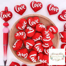 Load image into Gallery viewer, 3D Love Heart Silicone Focal Bead Beads
