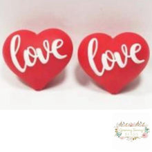 Load image into Gallery viewer, 3D Love Heart Silicone Focal Bead Beads
