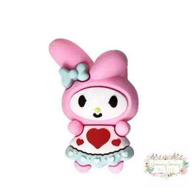 3D Mel With Heart Silicone Focal Bead Beads