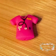 Load image into Gallery viewer, 3D Nurse Shirt Pink - Silicone Focal Bead 3d Silicone Focal Bead

