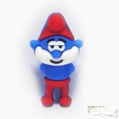 3D Papa Blue Man Silicone Focal Bead Beads