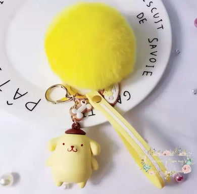 3D Pom Keychain With Fluffy
