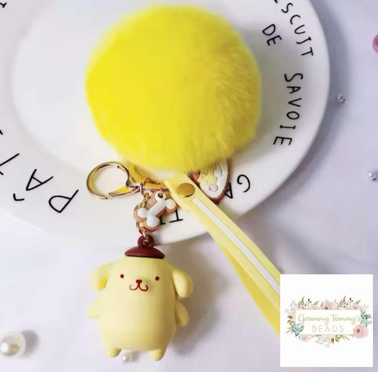 3D Pom Keychain With Fluffy