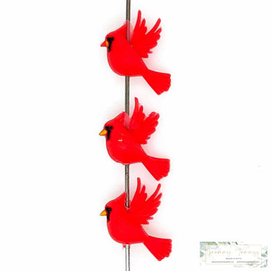 3D Silicone Focal Bead - Cardinal 1 Count Beads