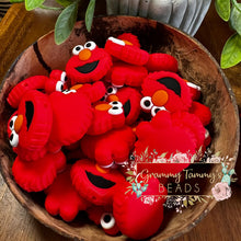 Load image into Gallery viewer, 3D Silicone Focal Bead - Cookie Monster Red 1 Count Beads
