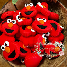 Load image into Gallery viewer, 3D Silicone Focal Bead - Cookie Monster Red 1 Count Beads
