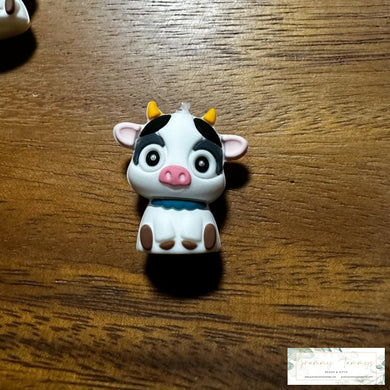 3D Silicone Focal Bead - Cow Beads