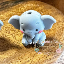 Load image into Gallery viewer, 3D Silicone Focal Bead - Elephant 1 Count Beads
