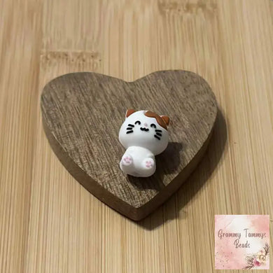 3D Silicone Focal Bead - Kitty - Brown - 1 Count 3D Beads