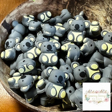 Load image into Gallery viewer, 3D Silicone Focal Bead - Koala Bear 1 Count Beads
