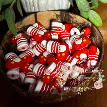 Load image into Gallery viewer, 3D Silicone Focal Bead - Stocking Santa 1 Count Beads
