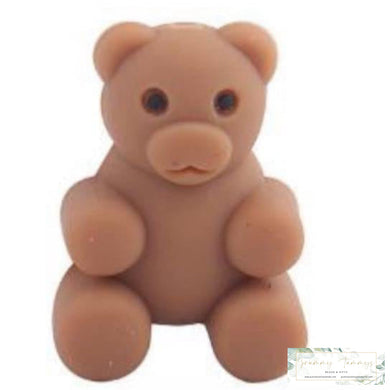 3D Silicone Focal Bead - Teddy Bear 1 Count Beads