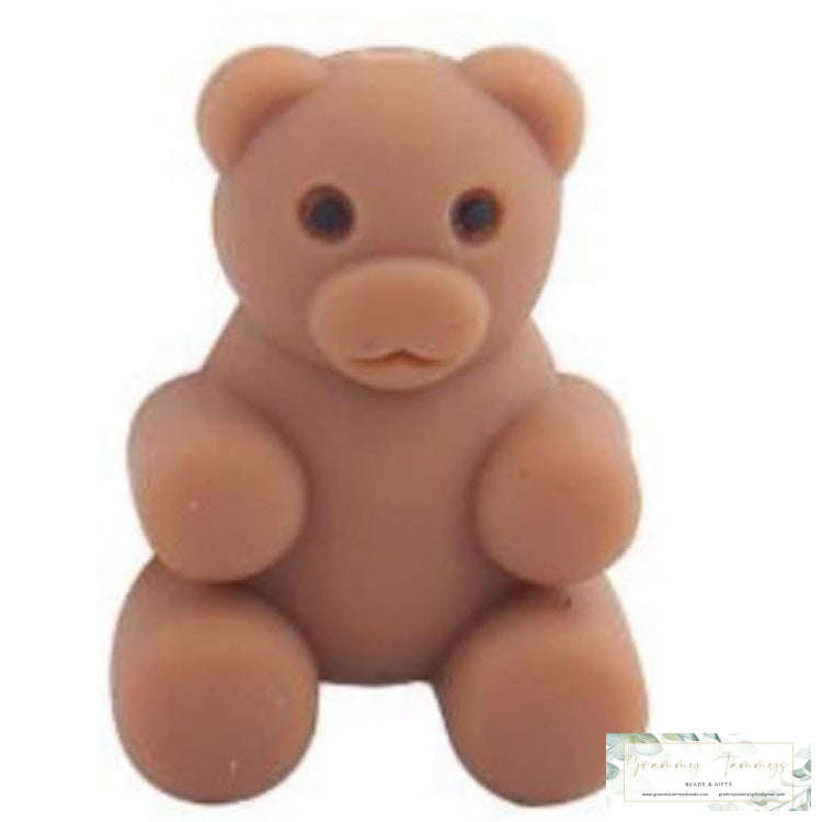 3D Silicone Focal Bead - Teddy Bear 1 Count Beads