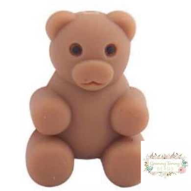 3D Silicone Focal Bead - Teddy Bear 1 Count Beads