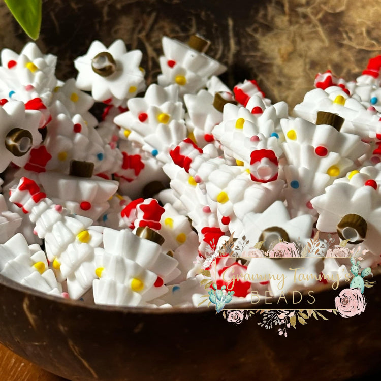 3D Silicone Focal Bead - Tree White 1 Count Beads