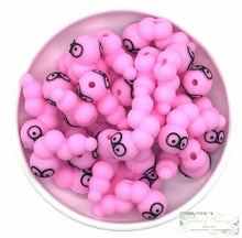 Load image into Gallery viewer, 3D Silicone Focal Bead - Worm Pink = 1 Count Beads
