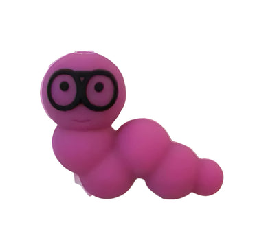 3D Silicone Focal Bead - Worm Purple 1 Count Beads