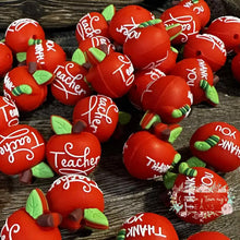 Load image into Gallery viewer, 3D Teacher’s Apple Silicone Focal Bead Silicone Focal Bead
