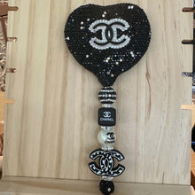 Load image into Gallery viewer, Beadable Rhinestone CiCi Mirror - Black &amp; Silver
