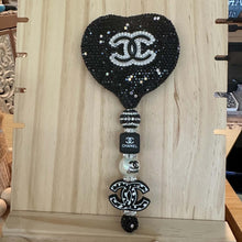 Load image into Gallery viewer, Beaded Rhinestone CiCi Mirror - Black &amp; Silver - Ready Made
