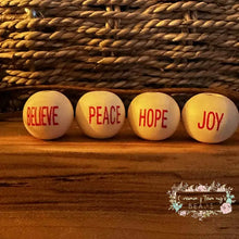 Load image into Gallery viewer, 4 Piece Christmas Wood Bead Wooden Beads
