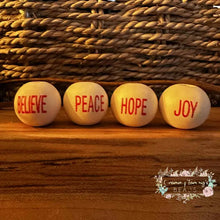 Load image into Gallery viewer, 4 Piece Christmas Wood Bead Wooden Beads
