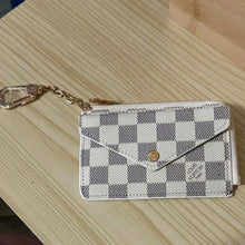 Load image into Gallery viewer, Fancy Mini Purse Keychain - White &amp; Grey
