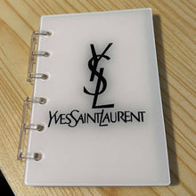 Load image into Gallery viewer, Designer inspired Acrylic Loose-leaf Cover Notebook Plastic Binder - YSL
