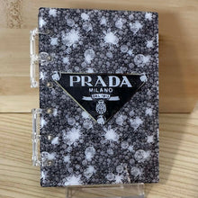 Load image into Gallery viewer, Designer Notebook - Prada Silver Sparkles
