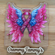 Load image into Gallery viewer, Cancer Pink Angel Wings - Acrylic Pen/Pencil Holder
