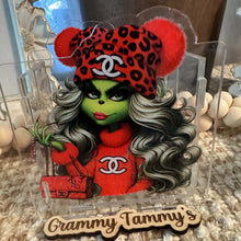 Load image into Gallery viewer, CiCi Grinch Girl - Acrylic Pen/Pencil/Brush Holder

