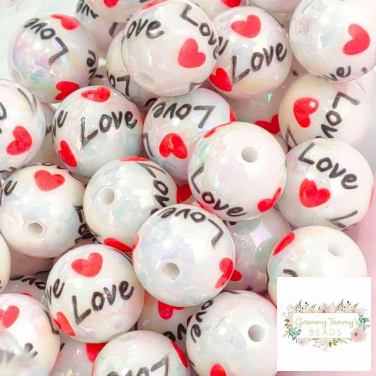 5 Count 16Mm Love Hearts Acrylic Beads