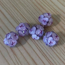 Load image into Gallery viewer, Love 20mm Fancy Heart Beads - Purple - 5 Count
