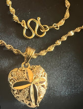 Load image into Gallery viewer, Dubai 24K Gold Plated Necklace - Size 18" Heart Pendant
