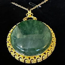 Load image into Gallery viewer, Jadeite Jade 14K Gold Plated Handmade Inlay Pendant Necklace
