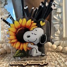 Load image into Gallery viewer, Snoop Sunflower - Acrylic Pen/Pencil/Brush Holder
