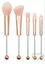 Load image into Gallery viewer, 5Pcs Beadable Makeup Cosmetic Brushes Rose Gold Make Up
