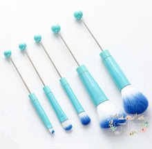 Load image into Gallery viewer, 5pcs Beadable Makeup Cosmetic Brushes Tiffany Beadable Make Up Brushes
