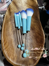 Load image into Gallery viewer, 5Pcs Beadable Makeup Cosmetic Brushes Blue Make Up
