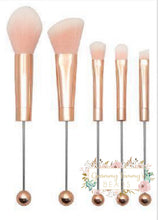 Load image into Gallery viewer, 5Pcs Beadable Makeup Cosmetic Brushes Rose Gold Make Up
