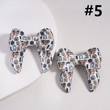 Load image into Gallery viewer, 3D Cartoon Printed Bow Silicone Focal Beads 40*40mm - 15 Different Prints
