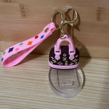 Load image into Gallery viewer, Cute Keychain Soft 3D Silicone PVC Rubber - Love Brown &amp; Pink
