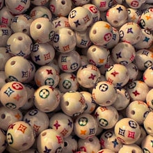 Load image into Gallery viewer, 16mm Love White Round Acrylic Beads - 5 Count
