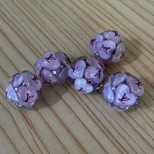 Load image into Gallery viewer, Love 20mm Fancy Heart Beads - Purple - 5 Count
