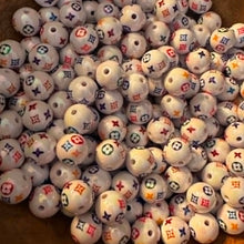 Load image into Gallery viewer, 16mm Love White Round Acrylic Beads - 5 Count
