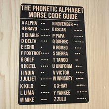 Load image into Gallery viewer, Creative Tin Sign 8X12 - Morse Code Guide
